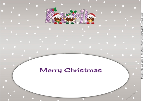 Crazy Christmas Puddings with Christmas decorations AVRIL large dl insert
