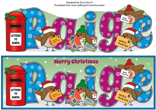 Christmas Robins with letters to Santa PAIGE large dl