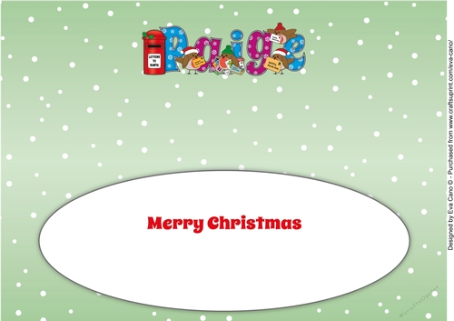 Christmas Robins with letters to Santa PAIGE large dl insert