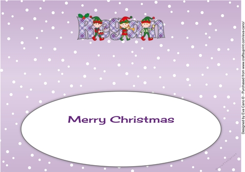 Christmas musical elves REGAN large dl insert
