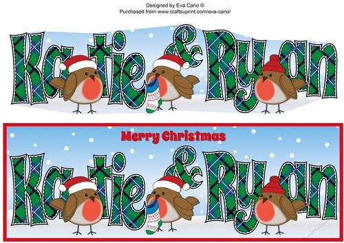 Christmas Robins KATIE & RYAN large dl