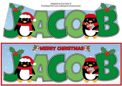 Christmas Penguins JACOB large dl