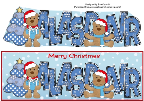 Christmas Teddies ALASDAIR large dl