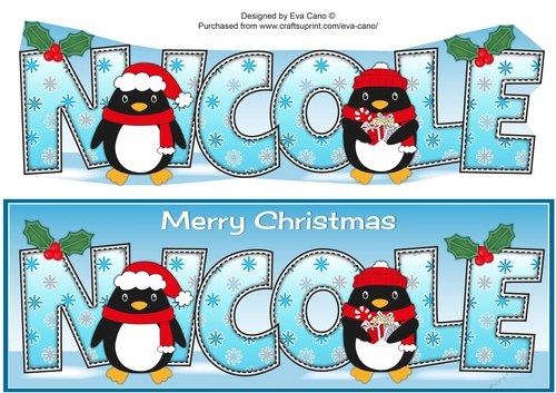 Christmas Penguins NICOLE large dl