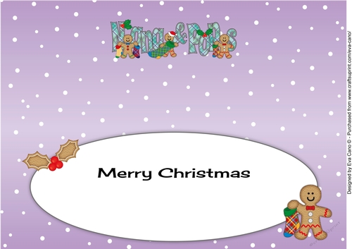 Gingerbread men with Christmas stockings NANA & POPS large dl insert