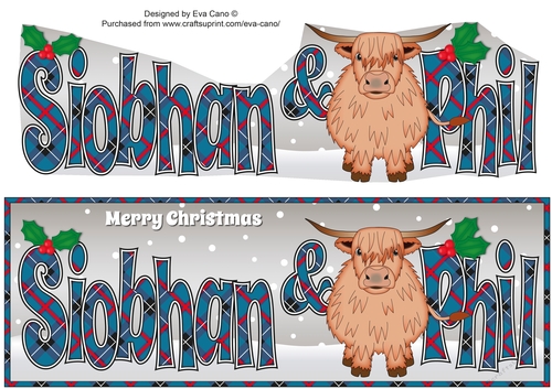 Christmas Highland Cow SIOBHAN & PHIL large dl