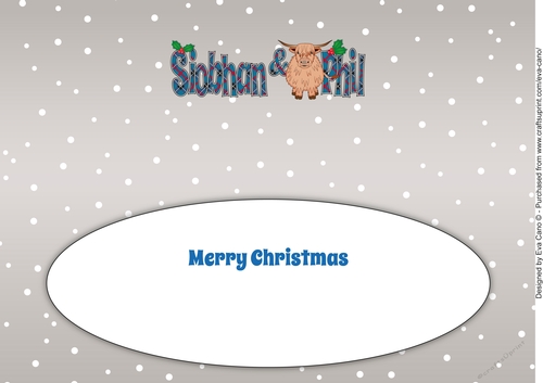 Christmas Highland Cow SIOBHAN & PHIL large dl insert