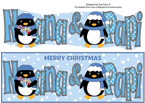 Christmas Penguins NANA & PAPI large dl
