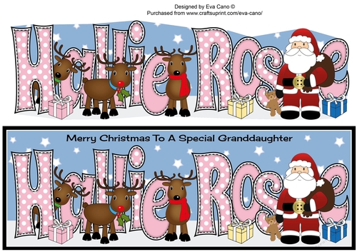 Santa and his Reindeers HALLIE ROSE large dl
