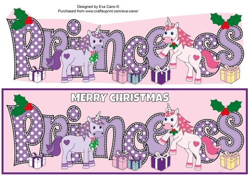 Christmas Unicorns PRINCESS large dl