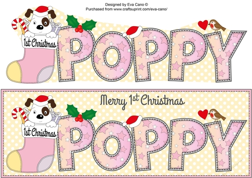 Patch 1st Xmas POPPY large dl
