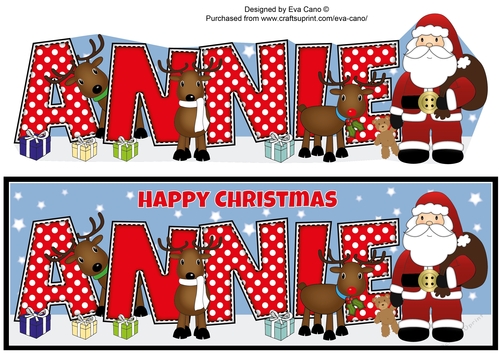 Santa and his Reindeers ANNIE large dl