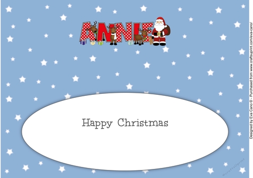 Santa and his Reindeers ANNIE large dl insert