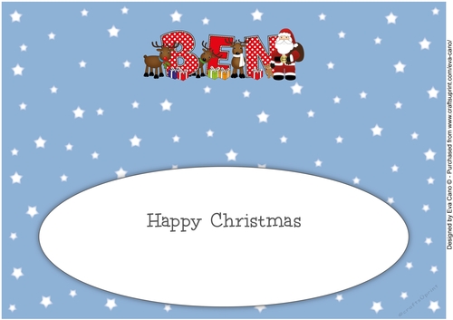 Santa and his Reindeers BEN large dl 2 insert