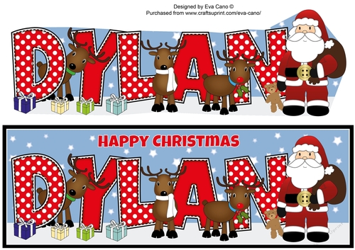 Santa and his Reindeers DYLAN large dl