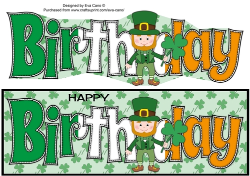 Irish Leprechaun BIRTHDAY large dl