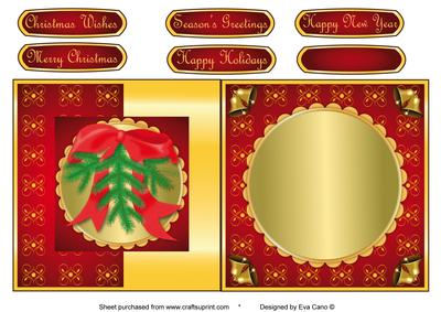 Christmas Branch Fold Back in Red
