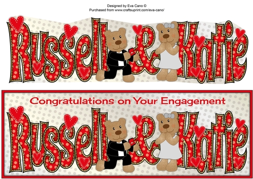Engagement Teddies RUSSEL & KATIE large dl