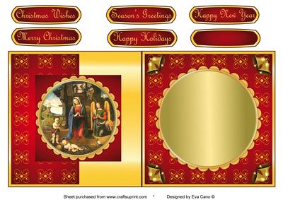 Nativity Fold Back in Red