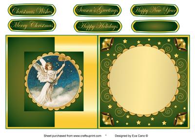 Christmas Angel Fold Back in Green
