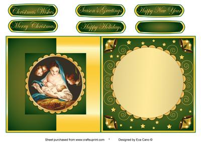 Mary and Baby Jesus Fold Back in Green