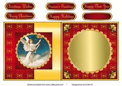 Christmas Angel Fold Back in Red