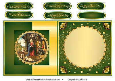 Nativity Fold Back in Green