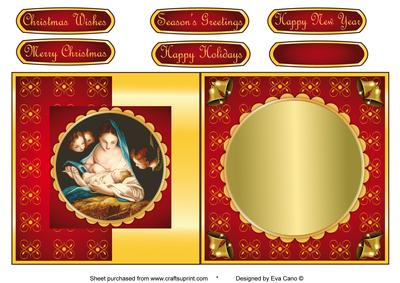 Mary and Baby Jesus Fold Back in Red