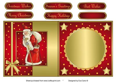 Vintage Santa Fold Back