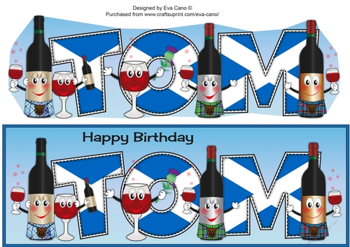 Funny Scottish Red Wine TOM large dl