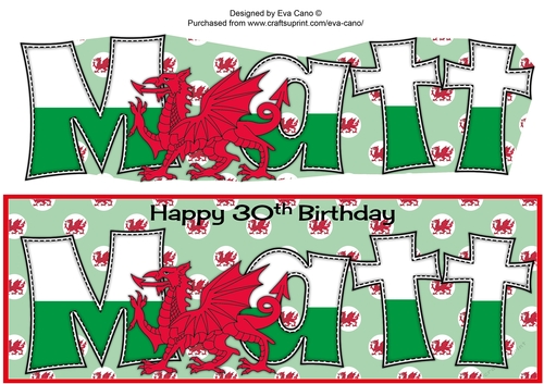Welsh Dragon MATT 30th large dl
