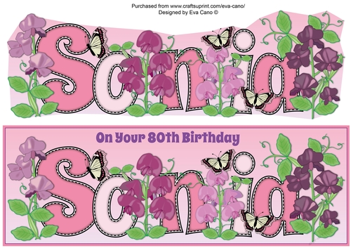 Sweet Pea flowers SONIA 80th large dl