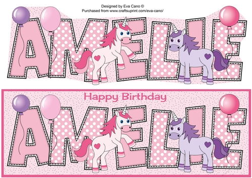 Unicorns and Balloons AMELIE large dl