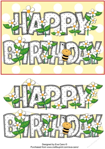Flowers and Bees BIRTHDAY a5 landscape