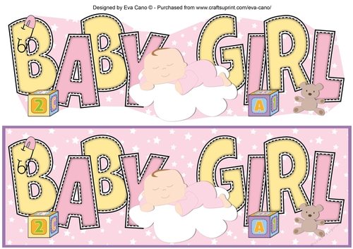 Baby Girl on Cloud BABY GIRL large dl