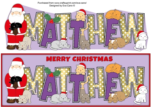 Christmas cats with Santa MATTHEW large dl