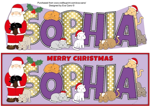 Christmas cats with Santa SOPHIA large dl