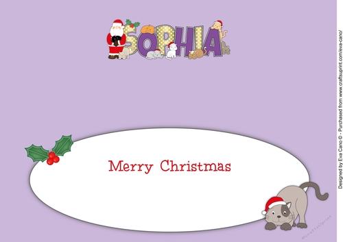 Christmas cats with Santa SOPHIA large dl insert