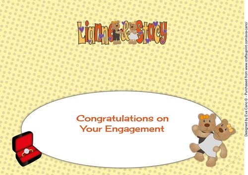 Engagement Teddies LIANNE & STACY large dl insert