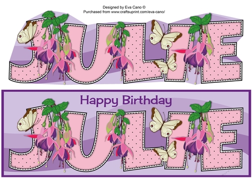 Fuchsias & Butterflies JULIE large dl