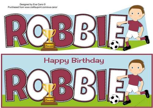 Footballer in maroon ROBBIE large dl