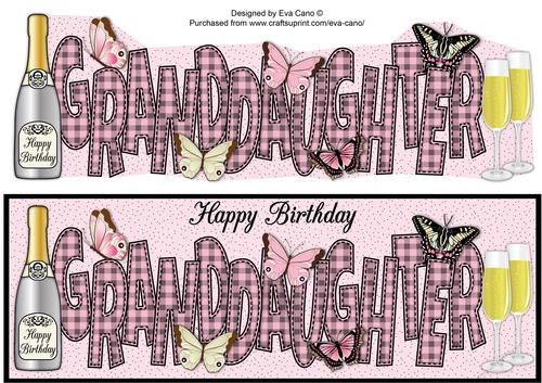 Butterflies & Bubbly GRANDDAUGHTER large dl