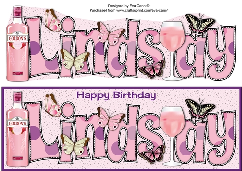 Pink Gin & Butterflies LINDSAY large dl