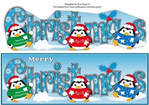 Christmas Fat Penguins CHRISTMAS large dl
