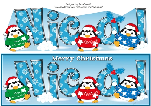 Christmas Fat Penguins NICOL large dl