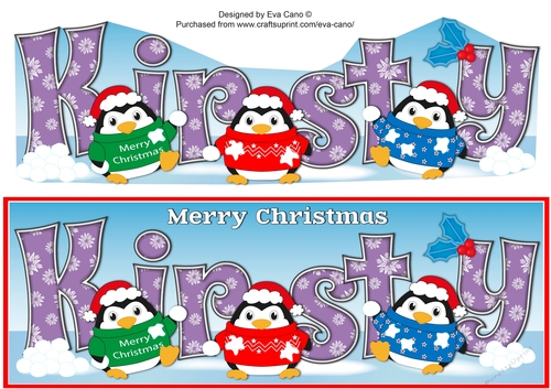 Christmas Fat Penguins KIRSTY large dl