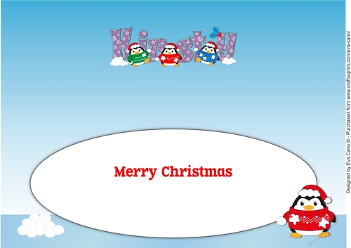 Christmas Fat Penguins KIRSTY large dl insert