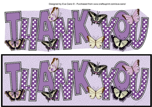 Butterflies THANK YOU large dl 4