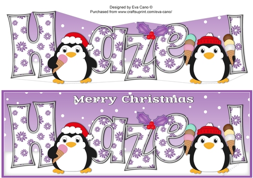 Christmas Fat Penguins Eating Ice Cream HAZEL large dl