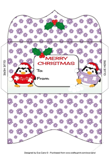 Christmas Fat Penguins Money Wallet 9